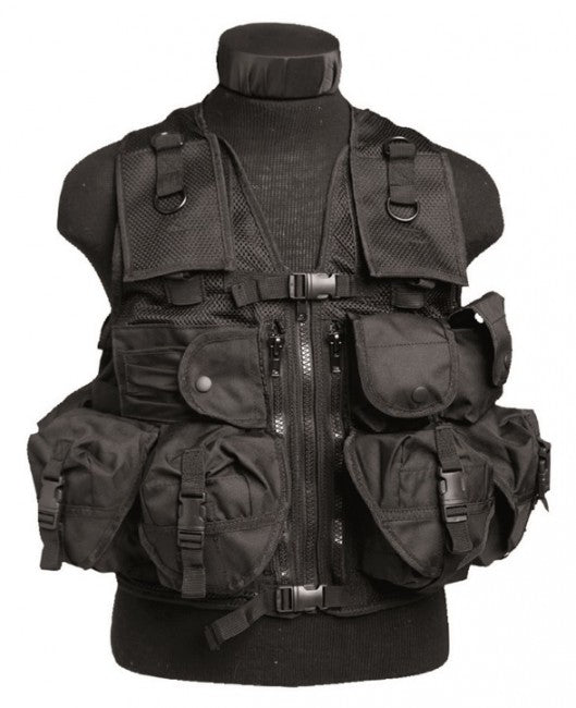 Mil-Tec taktische Weste mit 9 taschen, schwarz
