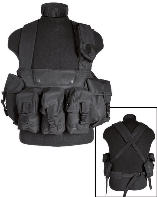 Mil-Tec taktische Weste mit 6 taschen, schwarz