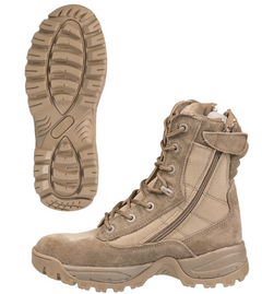 Mil-Tec Tactical Boots Coyote with Dual YKK Zippers