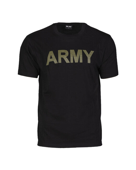 Mil-Tec T-shirt Kurzarm mit Aufschrift ARMY, schwarz