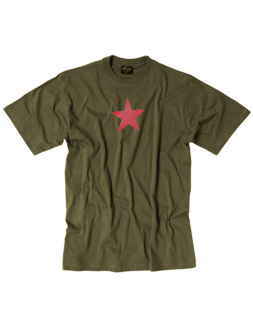 Mil-Tec RED STAR T-shirt Kurzarm mit Druck olivfarben
