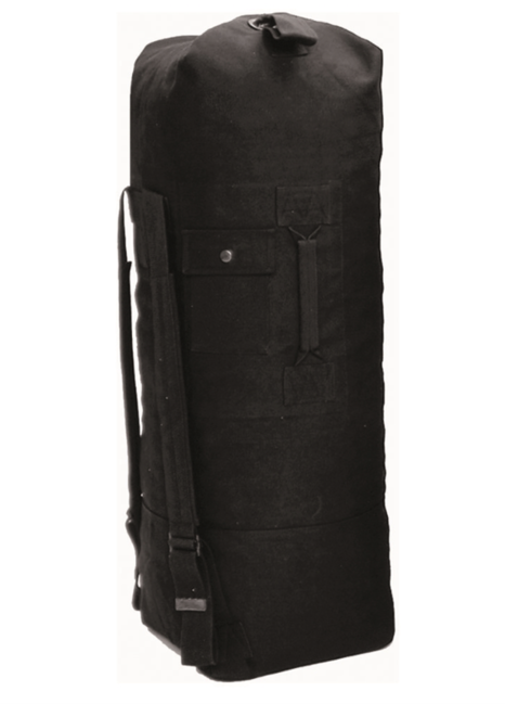 Mil-Tec US Seesack mit Doppelgurt, 75L, schwarz