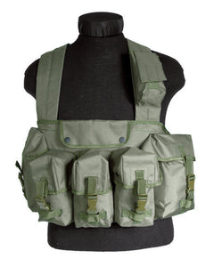 Mil-Tec CHEST RIGG Weste taktische 6 taschen olivfarben