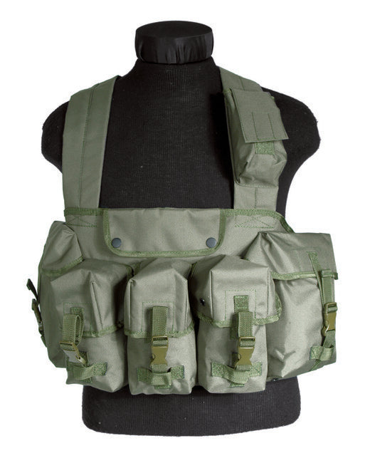 Mil-Tec CHEST RIGG Weste taktische 6 taschen olivfarben