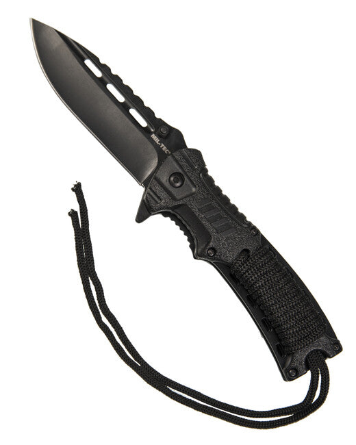 Mil-Tec Einhandmesser Paracord m.fire starter schwarz