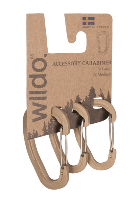 Mil-Tec Wildo Karabiner-Set 3 Stück, coyote