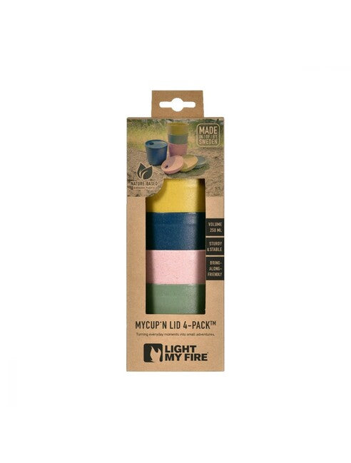 LIGHT MY FIRE pohar MyCup'n Lid short, 4ks hnedo-weiß
