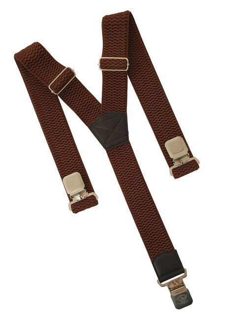 O&T Hosenträger Natur Clip, braun