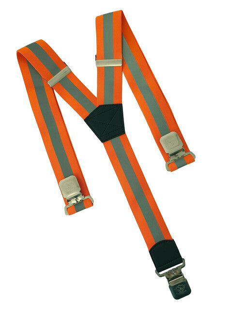 O&T Hosenträger Natur Clip, reflektierend orange