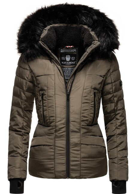 Navahoo Adele damen Winterjacke mit Kapuze, anthrazit