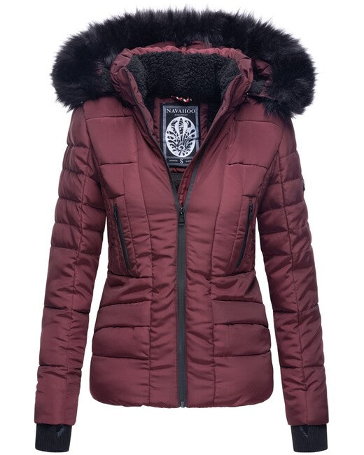 Navahoo Adele damen Winterjacke mit Kapuze, Weinrot