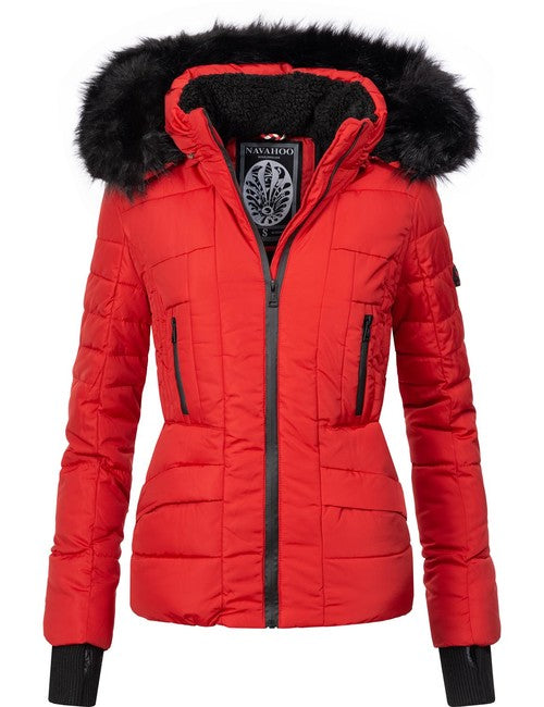 Navahoo Adele damen Winterjacke mit Kapuze, rot