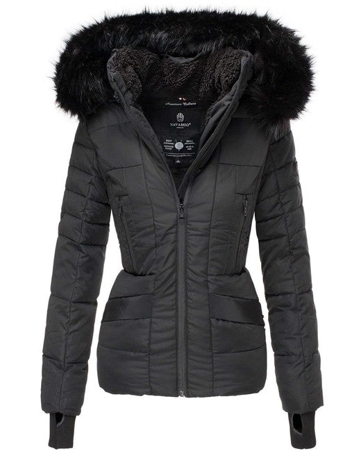 Navahoo Adele damen Winterjacke mit Kapuze, schwarz