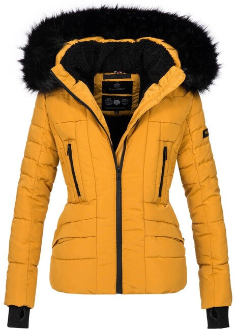 Navahoo Adele damen Winterjacke mit Kapuze, gelb