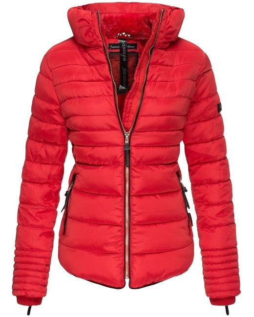 Marikoo Amber damen-winterjacke mit kapuze, rot