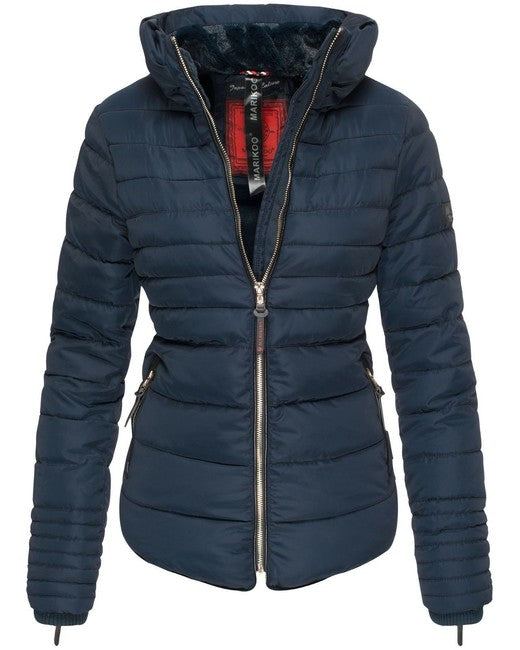 Marikoo Amber damen-Winterjacke mit Kapuze, dunkelblau