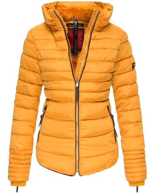 Marikoo Amber damen-winterjacke mit kapuze, gelb