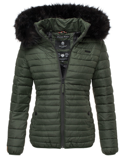 Navahoo ARANA damen Winterjacke mit Kapuze, grün