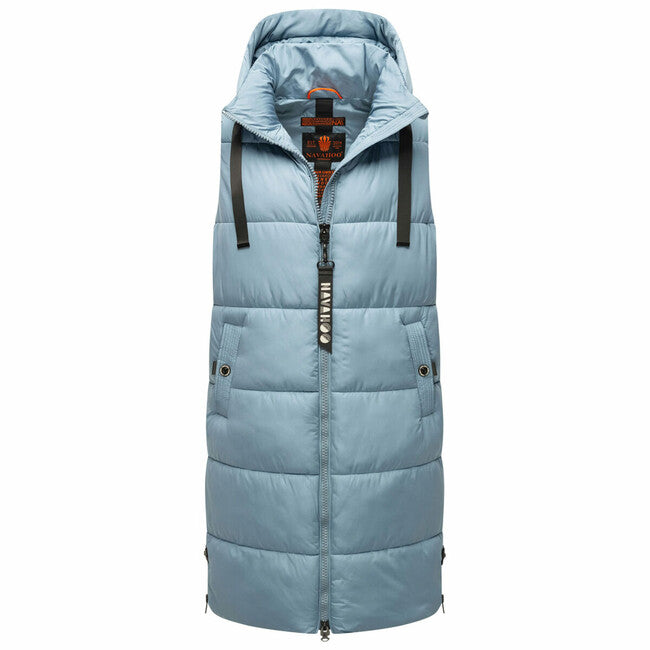 Navahoo Schnuffelchen damen lange Weste, pulverblau