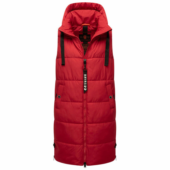 Navahoo Schnuffelchen damen lange Weste, salsa rot