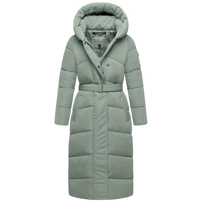 Navahoo Eisblick damen langer Wintermantel, smokey mint