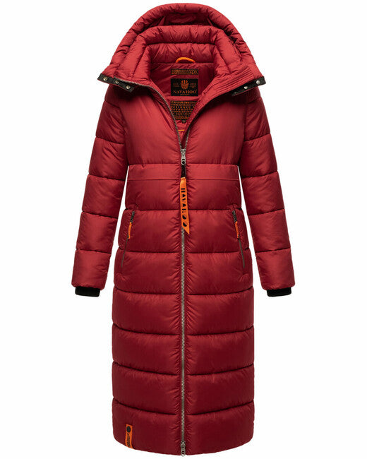 Navahoo Kristallblume damen lange winterjacke, blutrot