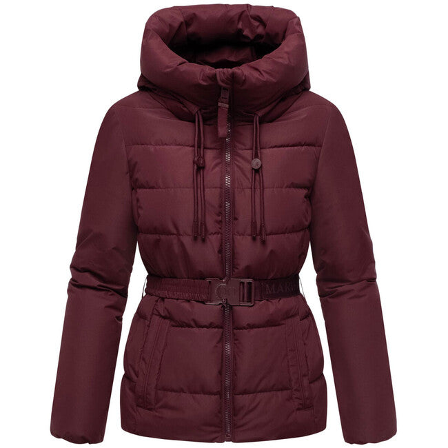Marikoo HIMEE 16 damen Winterjacke mit hohem Kragen und Saum, wine