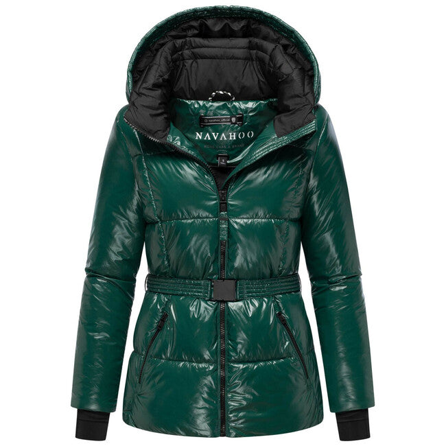 Navahoo EISGLANZ damen Winterjacke mit Kapuze, evergreen