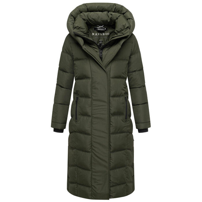 Navahoo ENGELSFEDER XIV damen Wintermantel, dark olive