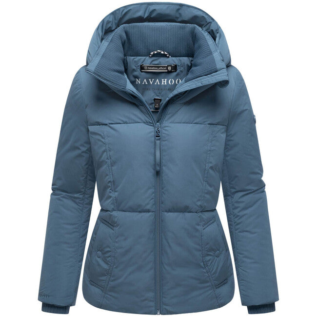 Navahoo FLÜSTERFEE 14 damen Winterjacke mit großer Kapuze, dusty blue