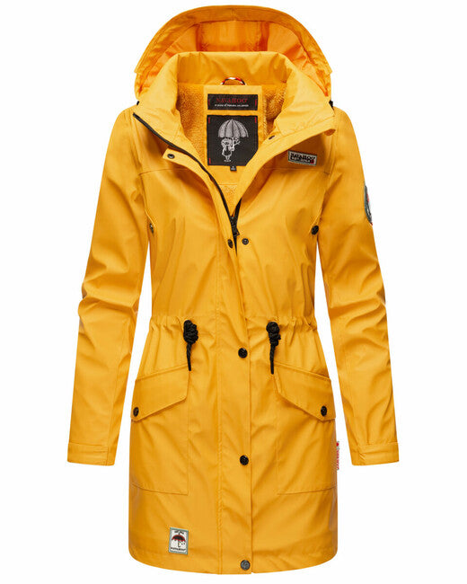 Navahoo Deike damen Winter Regenjacke mit Kapuze bernsteingelb