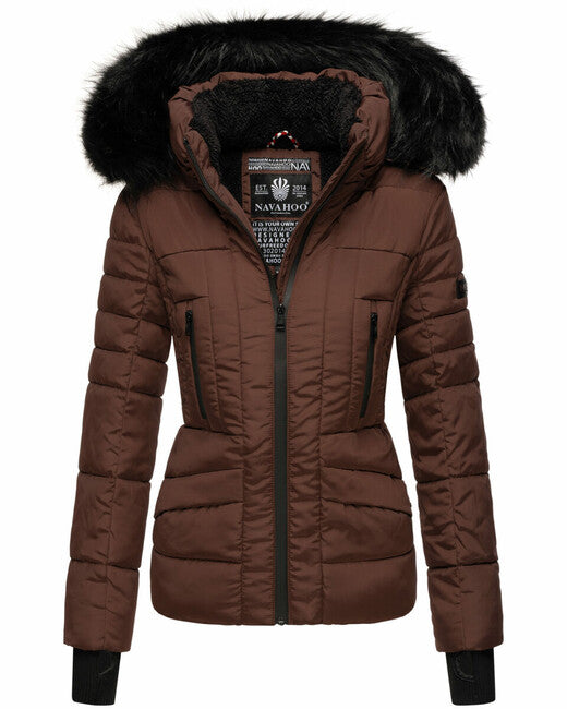 Navahoo Adele damen Winterjacke mit Kapuze, chocolate