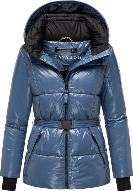 Navahoo EISGLANZ damen Winterjacke mit Kapuze, dusty blue