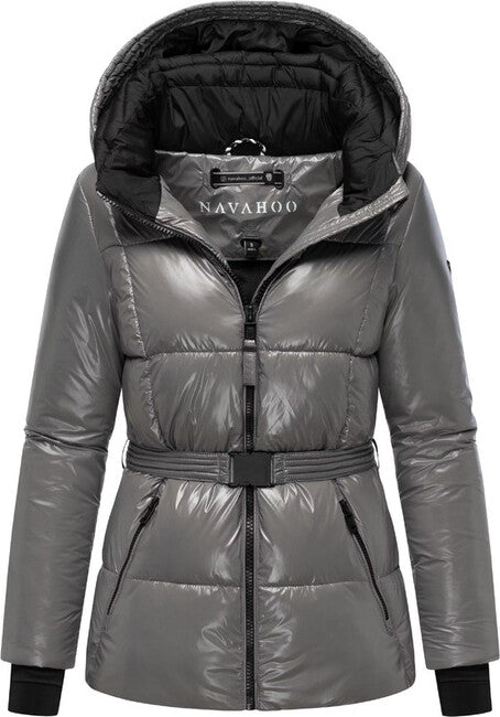 Navahoo EISGLANZ damen Winterjacke mit Kapuze, grau