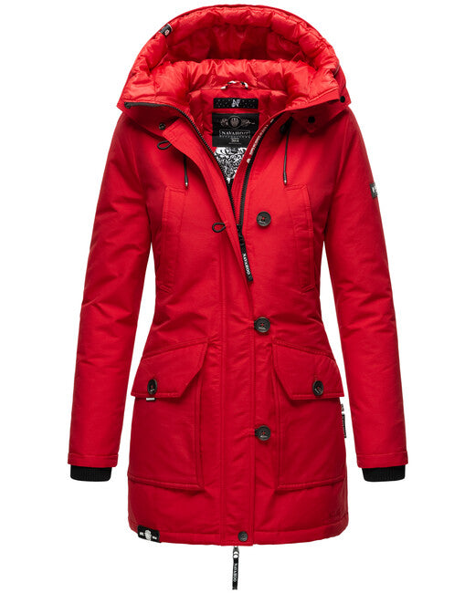 Navahoo Freezestoorm damen Winterjacke mit Kapuze, rot