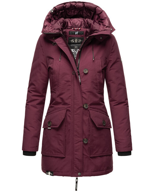Navahoo Freezestoorm damen Winterjacke mit Kapuze, weinrot