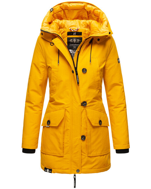Navahoo Freezestoorm damen Winterjacke mit Kapuze, gelb