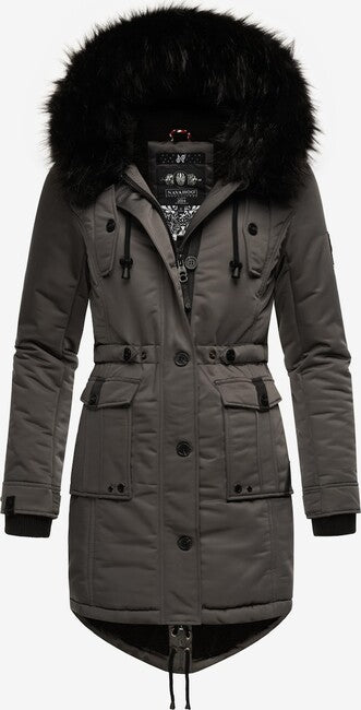 Navahoo Luluna Princess damen Winterjacke mit Kapuze, dunkelgrau