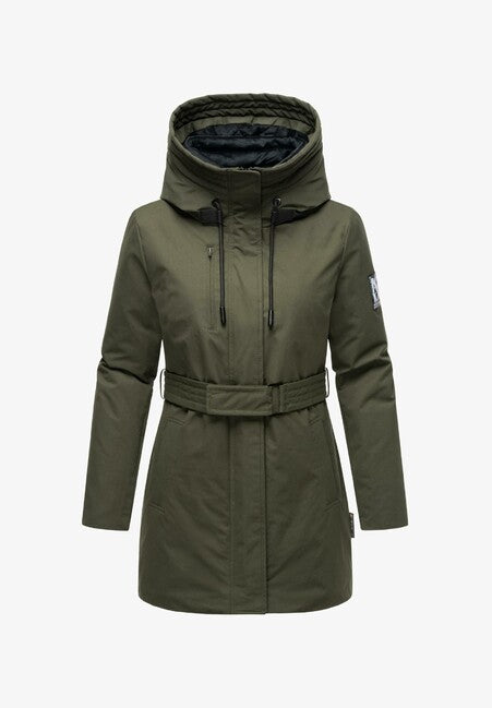 Navahoo Eishauch damen Winterparka mit Kapuze dunkeloliv