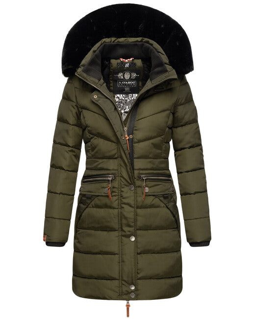 Navahoo Paula damen Winterparka mit Kapuze, dunkeloliv w. BF