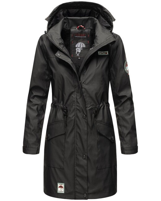 Navahoo Deike damen Winter Regenjacke mit kapuze, schwarz