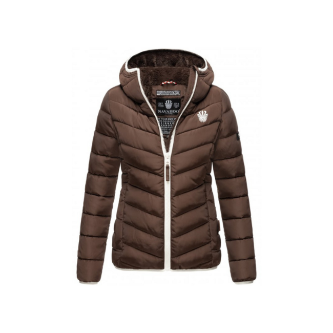 Navahoo ELVA damen Winterjacke mit Kapuze, dark choco