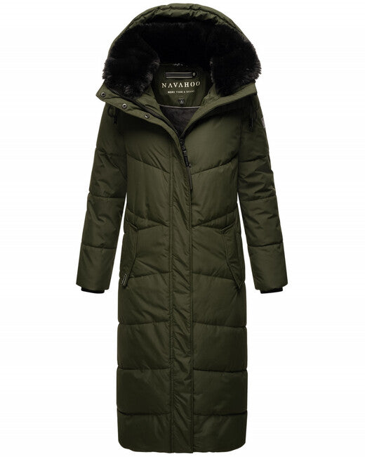 Navahoo HINGUCKER damen Winterjacke mit Kapuze, dunkeloliv