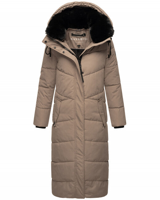 Navahoo HINGUCKER damen Winterjacke mit Kapuze, hellgrau