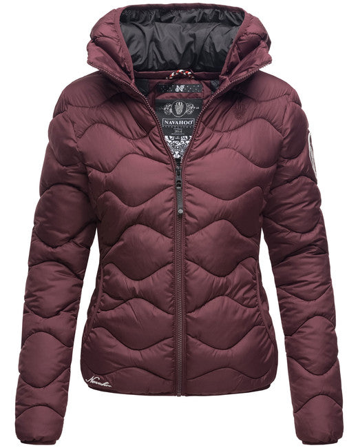 Navahoo Key Color damen Winterjacke mit Kapuze, weinrot
