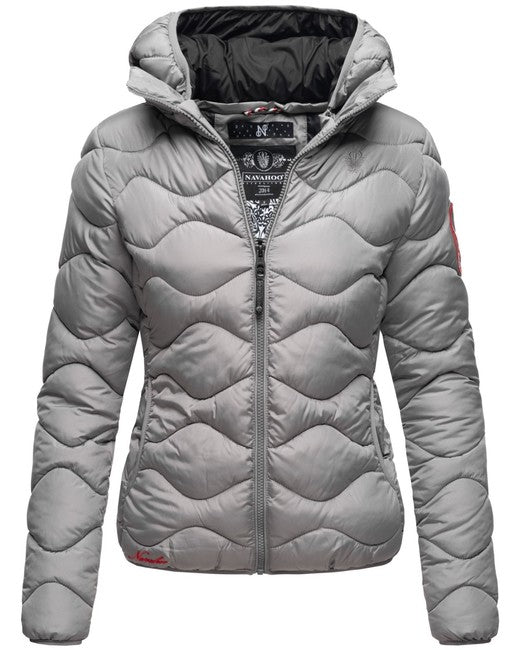 Navahoo KEY COLOR damen Winterjacke mit Kapuze, grau