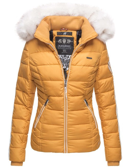 Navahoo KHINGAA´S damen Winterjacke mit Kapuze, gelb