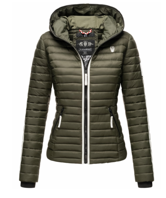 Navahoo Kimuk Princess damen Übergangsjacke mit Kapuze, olivgrün