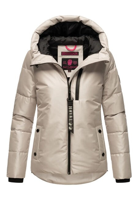 Navahoo Krümelein damen Winterjacke mit Kapuze, light grey