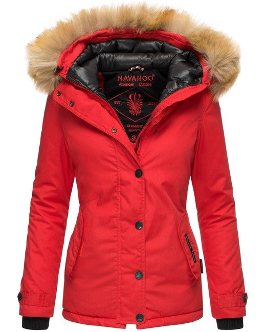 Navahoo Laura damen Winterjacke mit Kapuze, rot